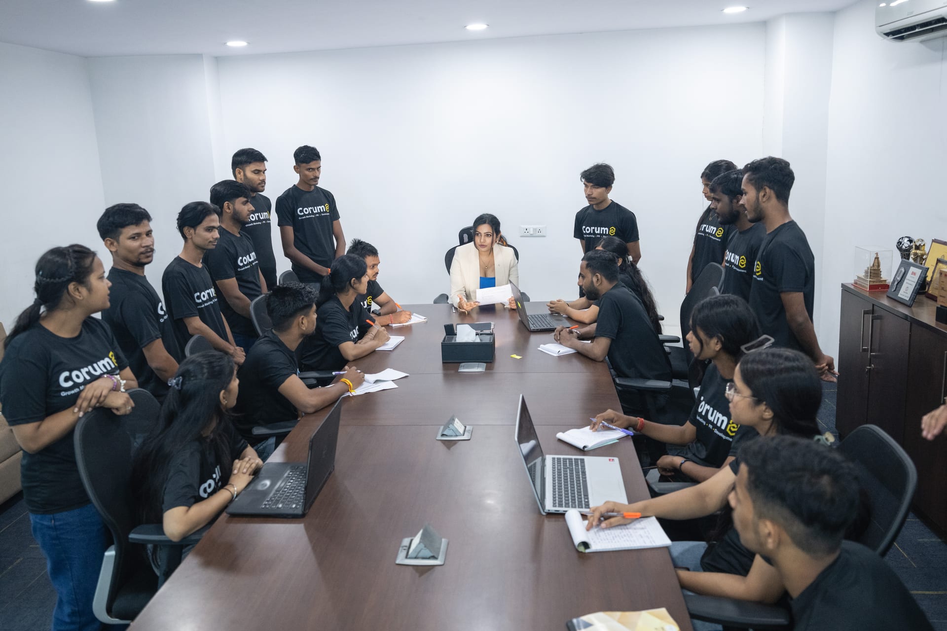 The Corum8 team in discussion