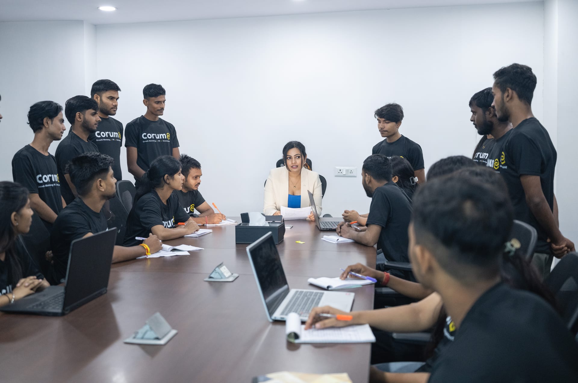 A Corum8 team meeting
