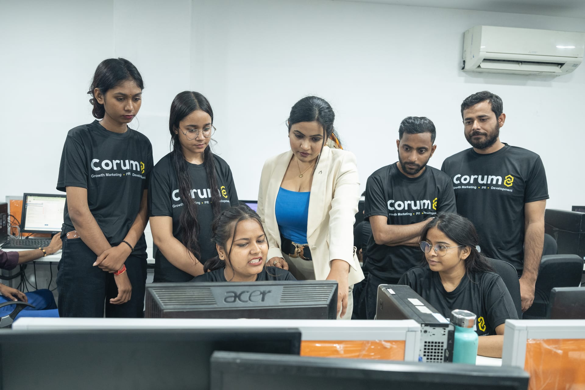 The Corum8 team in discussion