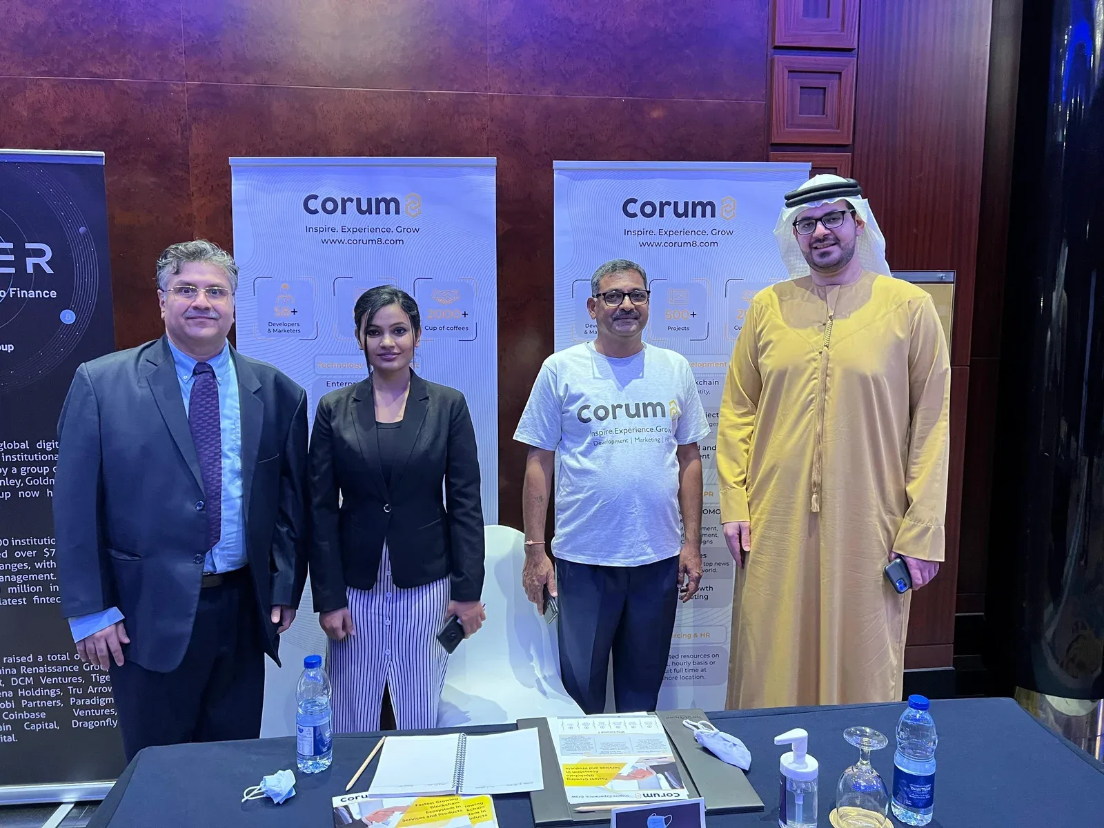 Corum8 booth at an industry conference