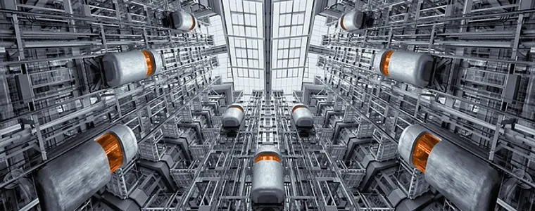 Atrium of a corporate headquarters