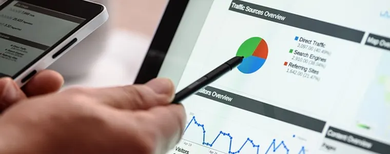 Search and analytics data on a tablet