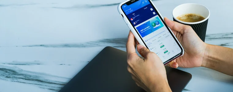 A crypto wallet app open on a phone